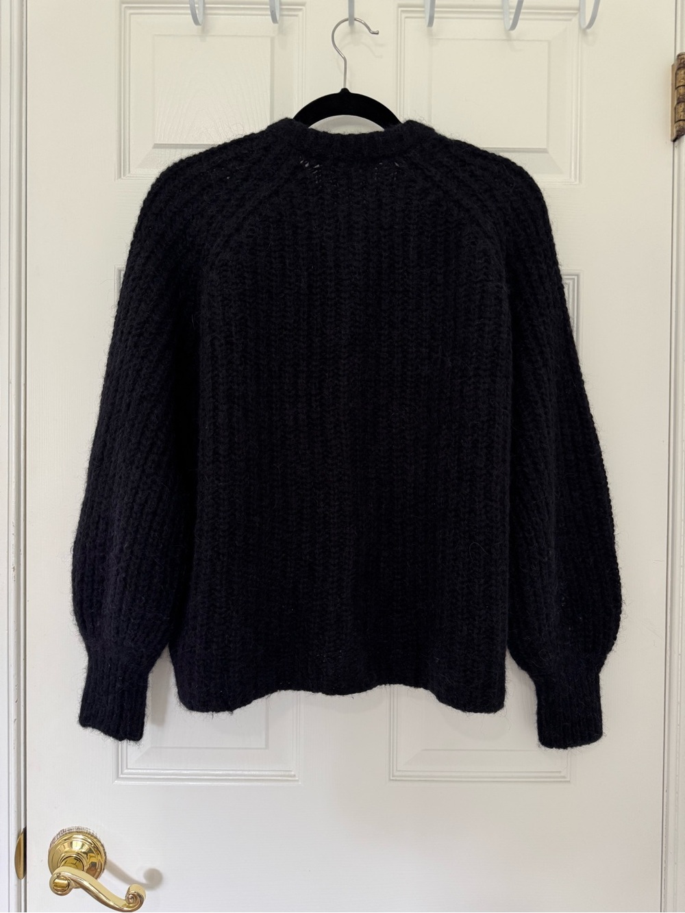 Sézane Emile Ribbed Knit Alpaca Cardigan in Black - Picture 4 of 6